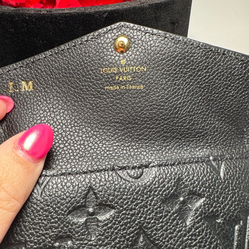 SOLD Louis Vuitton Black Key Pouch Wallet Empreinte Noir Leather w/ Key Ring - Picture 12 of 13